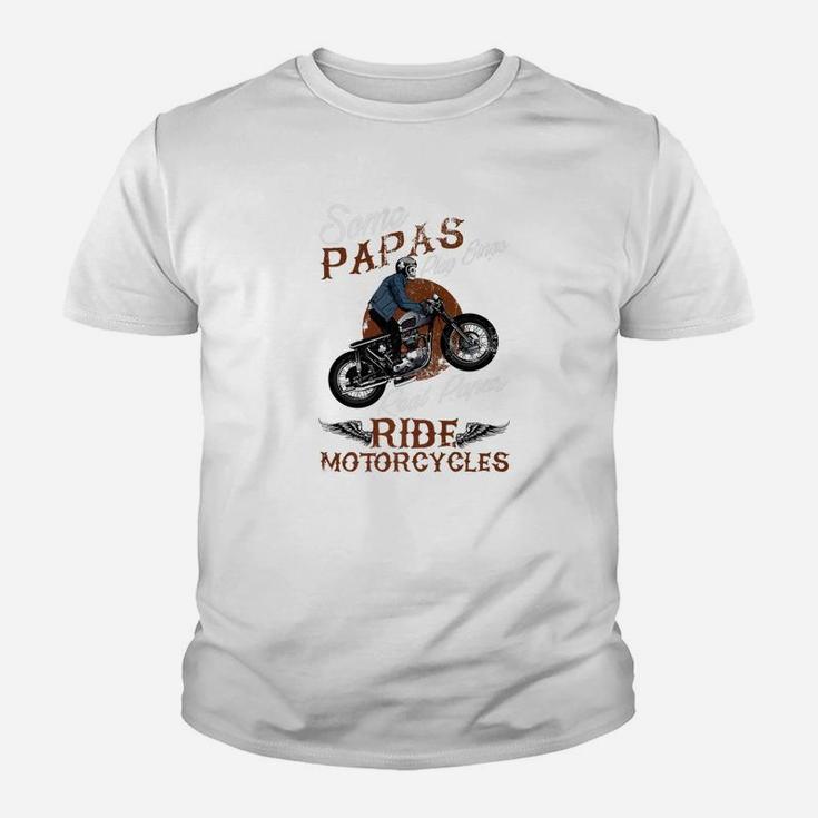 Mens Real Papas Ride Motorcycles Funny Gift For Grandpas Kid T-Shirt