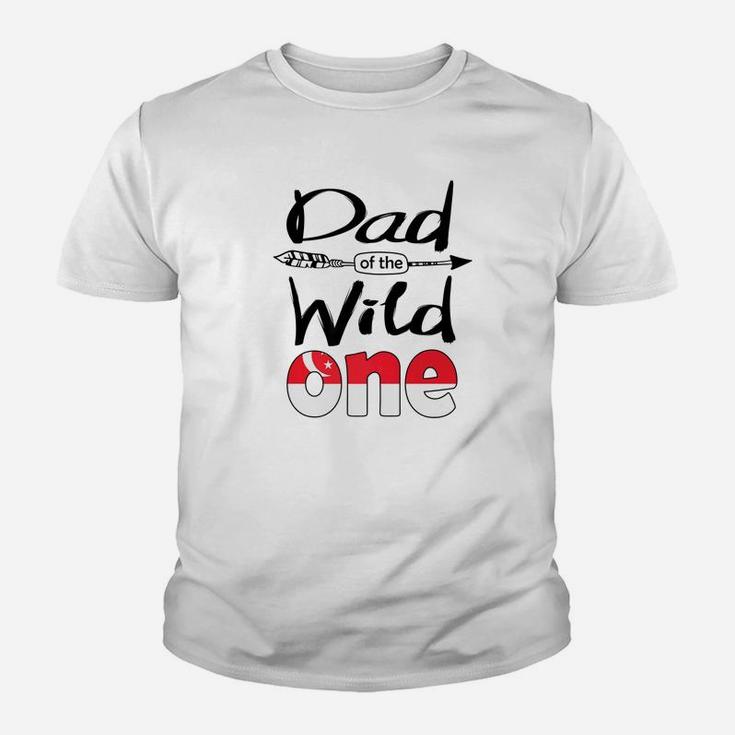 Mens White Singaporean Dad Of The Wild One Birthday Singapore Premium Kid T-Shirt