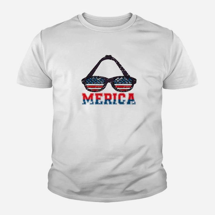 Merica Sunglasses Patriotic 4th Of July Veterans Flag Day Premium Kid T-Shirt