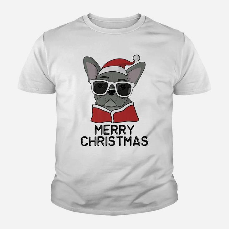 Merry Christmas Santa Dog French Bulldog Lovers Kid T-Shirt