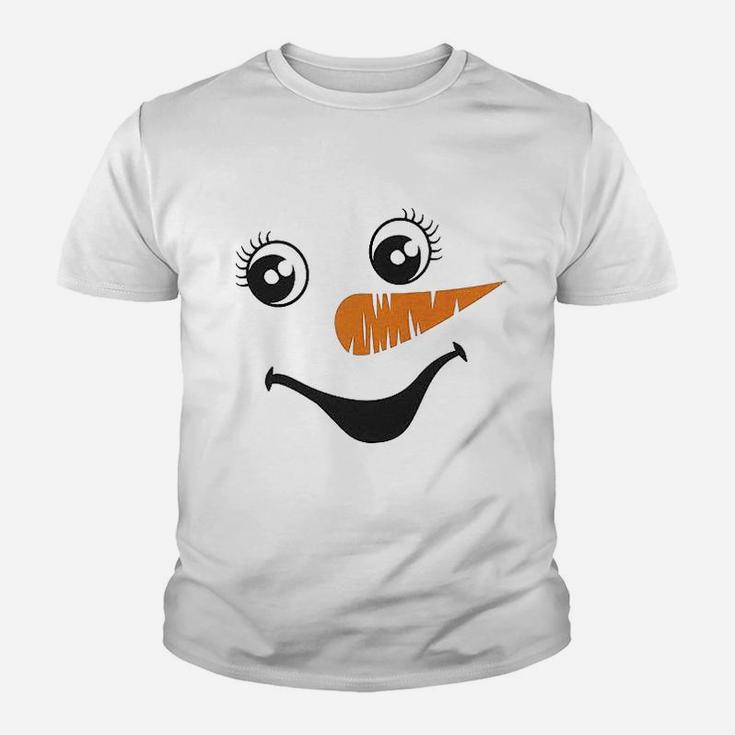 Merry Christmas Snowman Face Kid T-Shirt