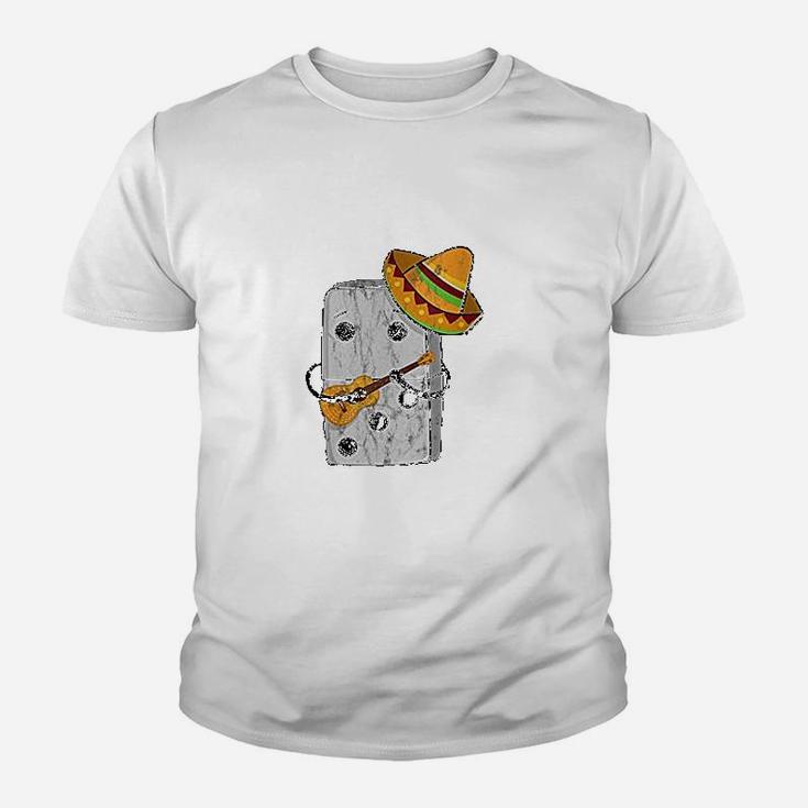 Mexican Train Dominoes Funny With Guitar And Sombrero Kid T-Shirt