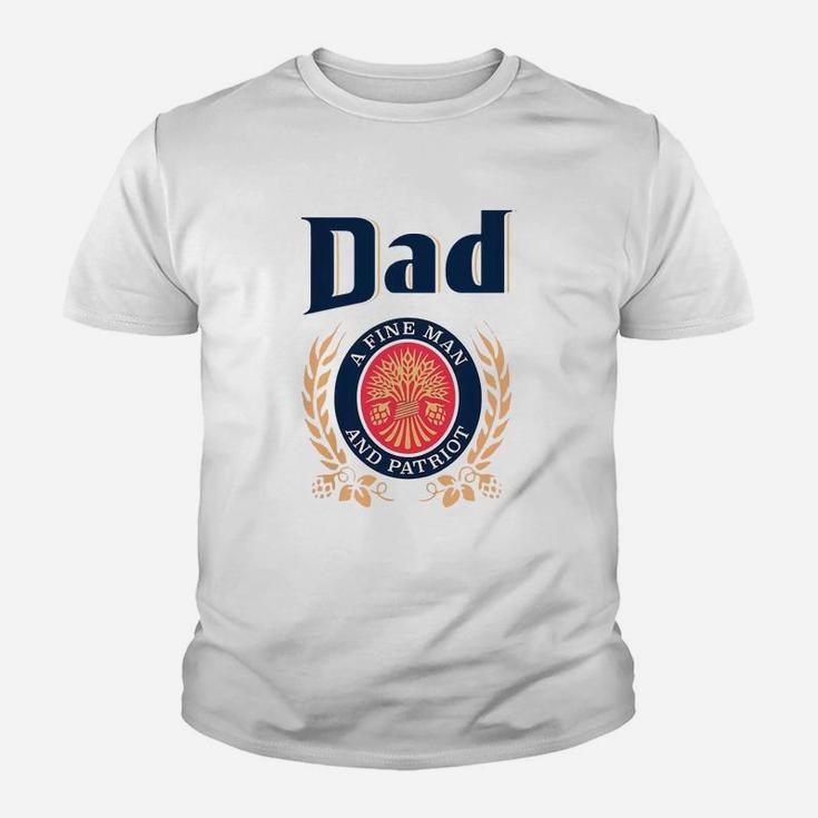 Miller Lite Dad A Fine Man And Patriot Father s Day Shirt Kid T-Shirt