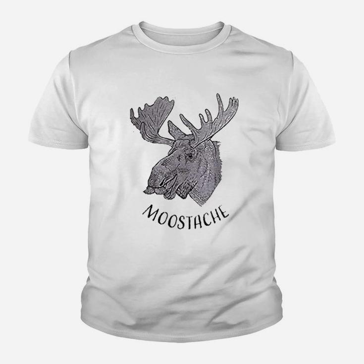Moostache Dad Joke Funny Animal Moose Humor Kid T-Shirt