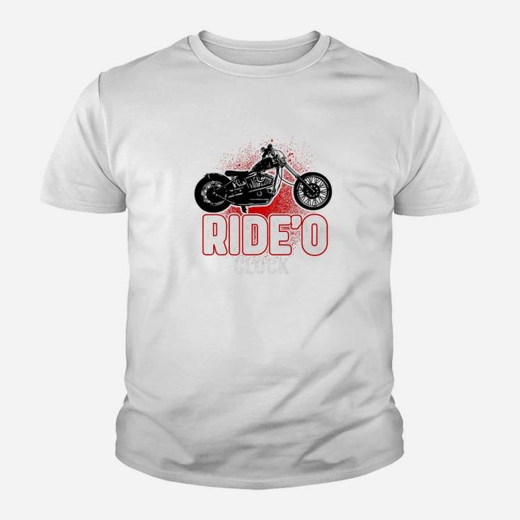 Motorcycle Shirt Biker Rideo Clock Ride Bike Dad Papa Kid T-Shirt