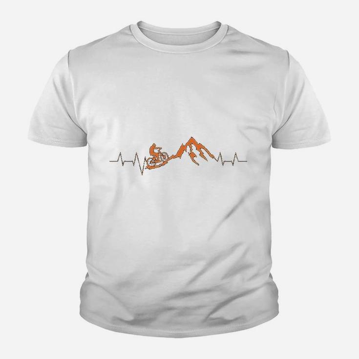 Mountain Bike Heartbeat Cute Bike Heartbeat Kid T-Shirt