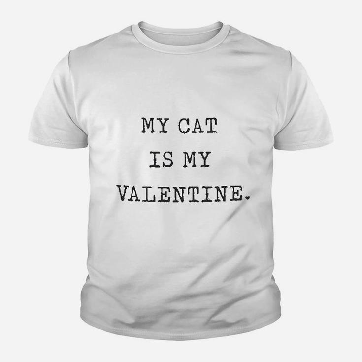 My Cat Is My Valentine Kid T-Shirt