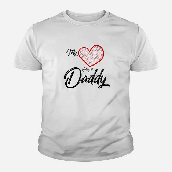My Heart Belongs To Daddy Kids Valentine Shirt Kid T-Shirt