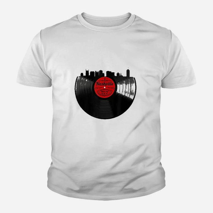 Nashville Tennessee Skyline Vinyl Record Vintage Kid T-Shirt