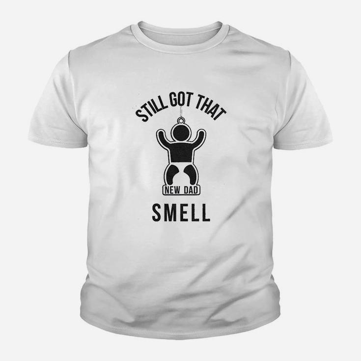 New Dad Smell Funny For Dads Fathers Day Novelty Kid T-Shirt