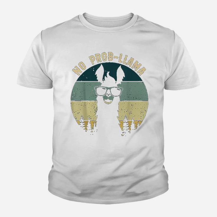 No Probllama Vintage Llama Alpaca Kid T-Shirt