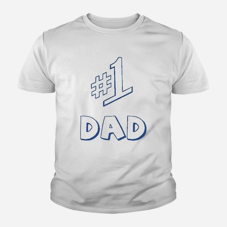 Number 1 One Dad Daddy Fathers Day Kid T-Shirt