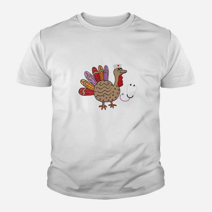 Nurse Thanksgiving Turkey November Kid T-Shirt