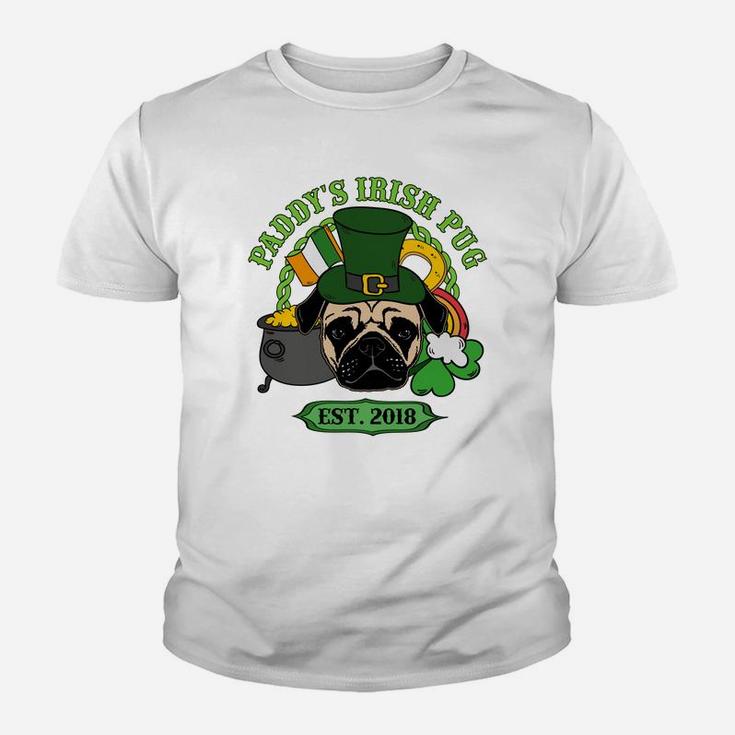 Paddys Irish Pug 2018 Funny St Patricks Day Kid T-Shirt