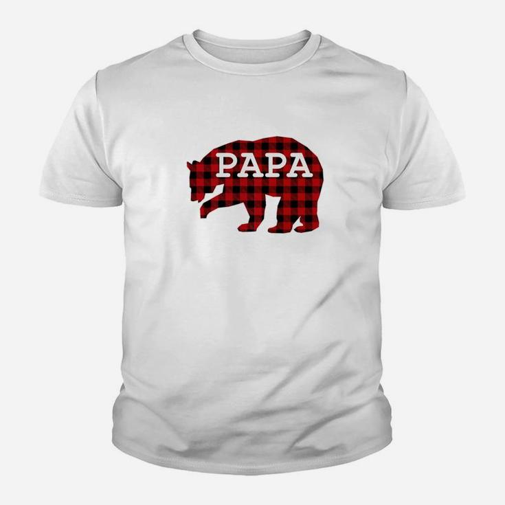 Papa Bear Matching Buffalo Family Christmas Pajama Kid T-Shirt