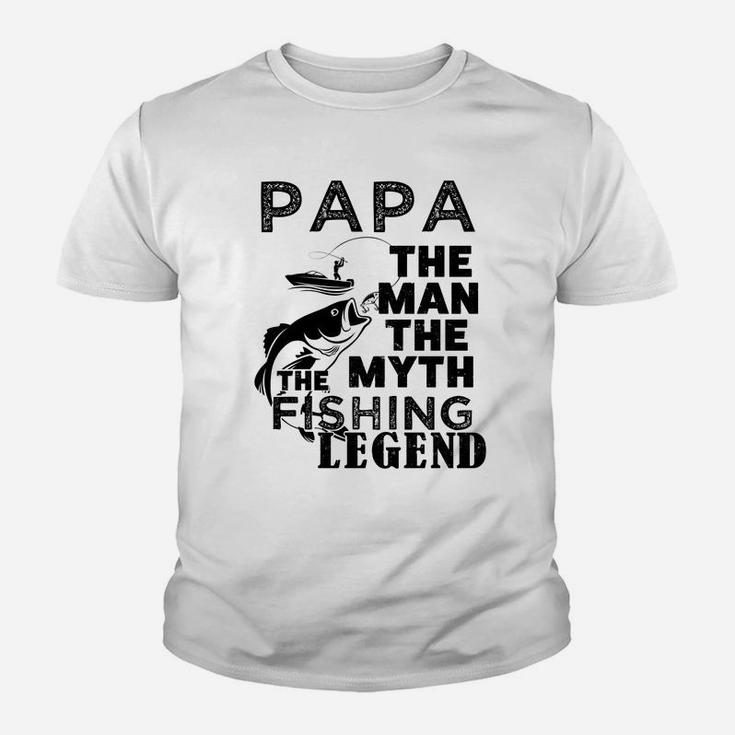 Papa Legend Fishing Cute Fathers Day Gift Kid T-Shirt