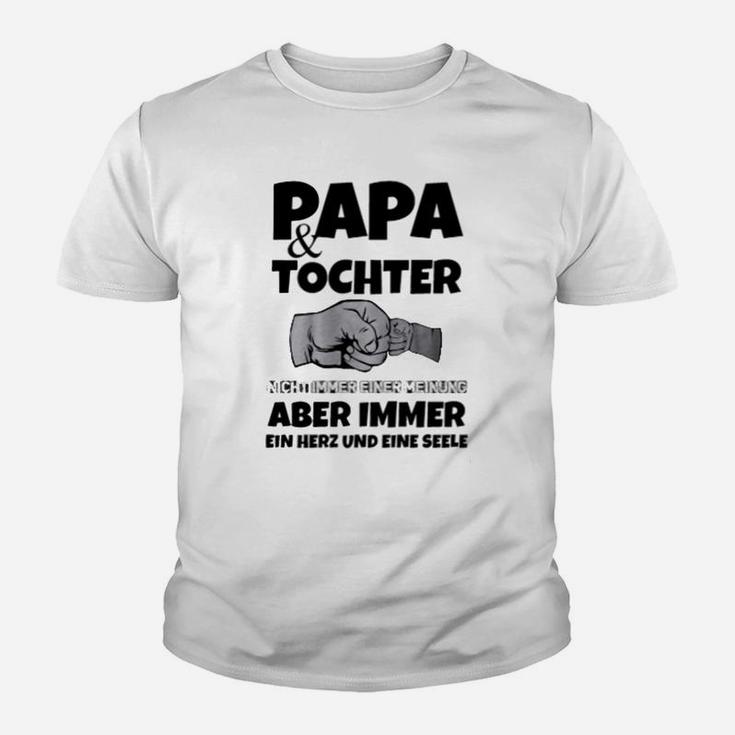 Papa & Tochter Hand in Hand Kinder Tshirt, Herz-und-Seele Motiv