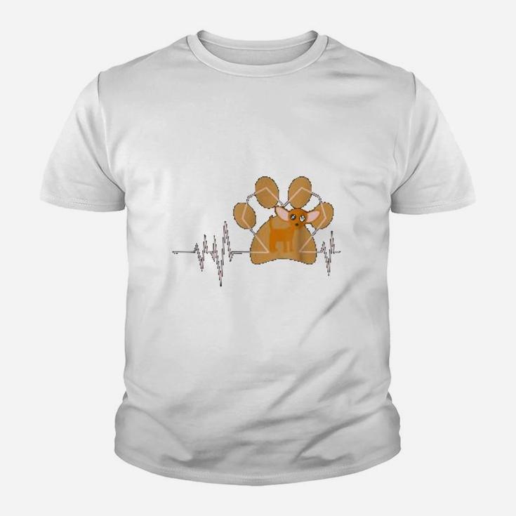 Paw Dog Chihuahua Heartbeats Kid T-Shirt