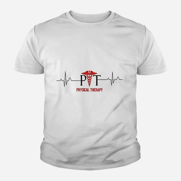 Physical Therapy Heartbeat Gift For Physical Therapist Kid T-Shirt