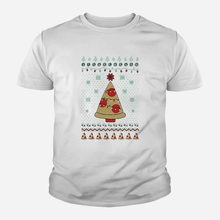 Pizza Ugly Christmas Xmas Pizza Tree Kid T-Shirt
