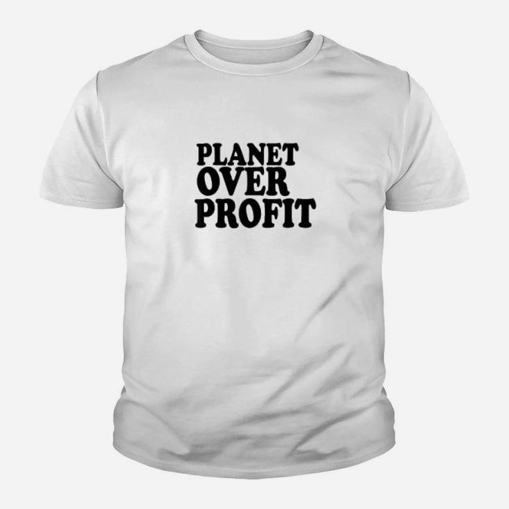 Planet Over Profit Earth Day Climate Change Kid T-Shirt