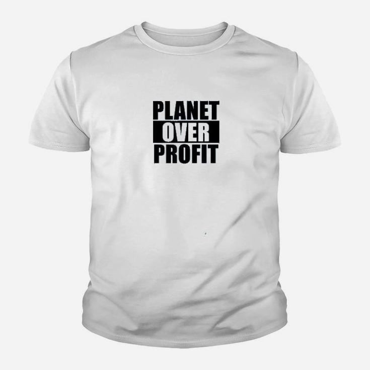 Planet Over Profit Earth Day Climate Change Kid T-Shirt