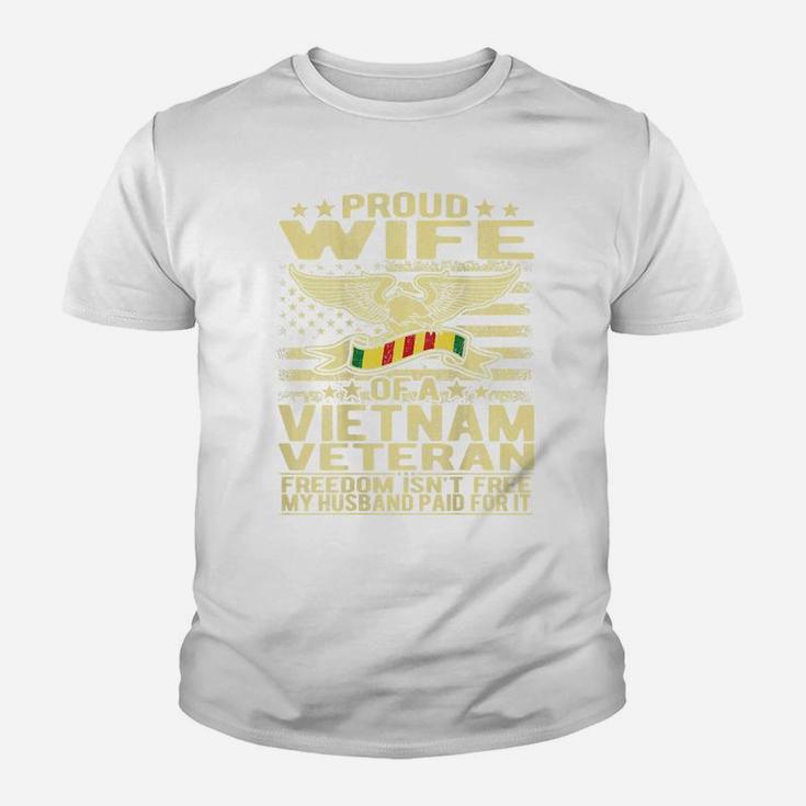 Proud Wife Of Vietnam Veteran Spouse Gift Kid T-Shirt