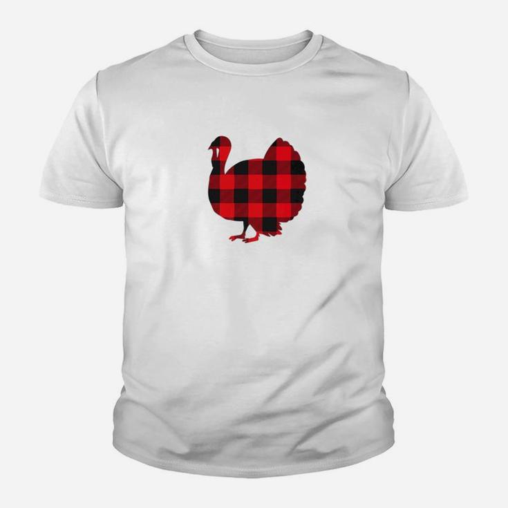 Red Buffalo Plaid Turkey Thanksgiving Matching Family Kid T-Shirt