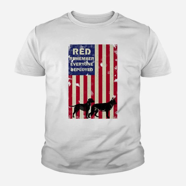 Red Friday Military Dogs Patriotic Gift Idea Kid T-Shirt