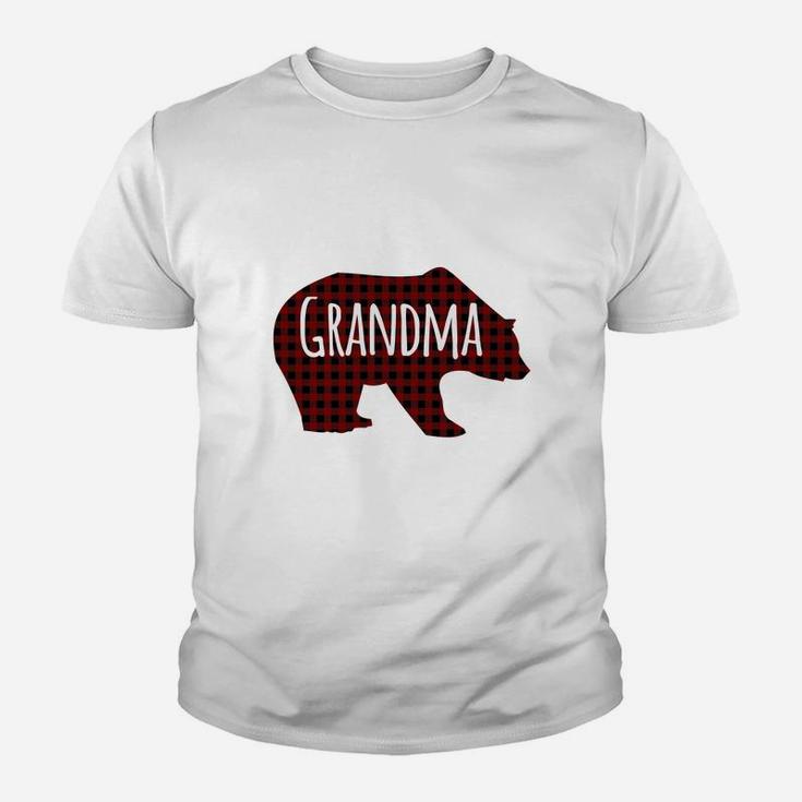 Red Plaid Grandma Bear Buffalo Matching Family Pajama (2) Kid T-Shirt