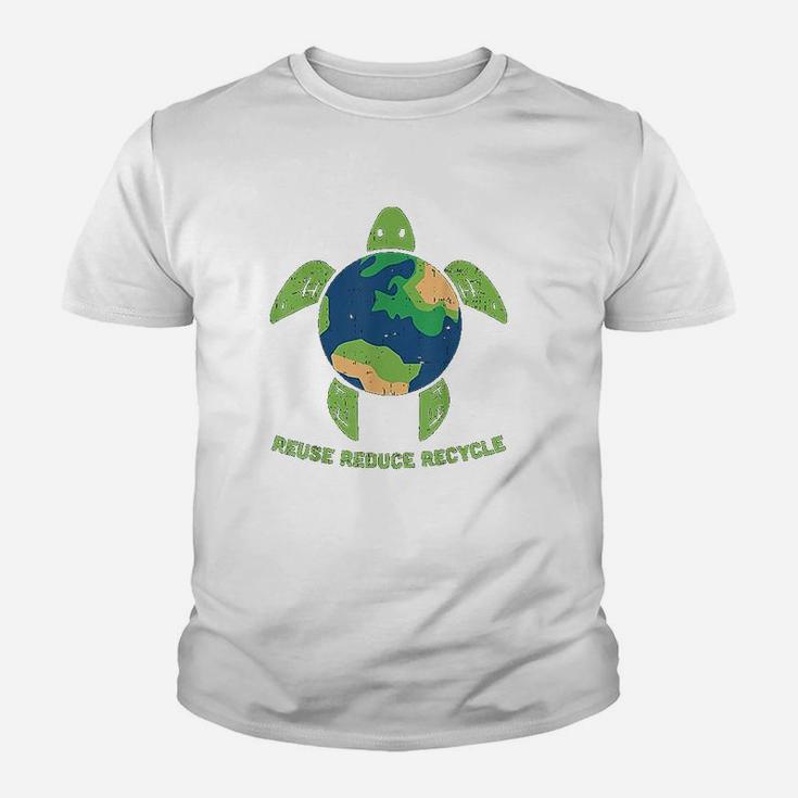 Reduce Reuse Recycle Turtle Save Earth Planet Ocean Eco Kid T-Shirt