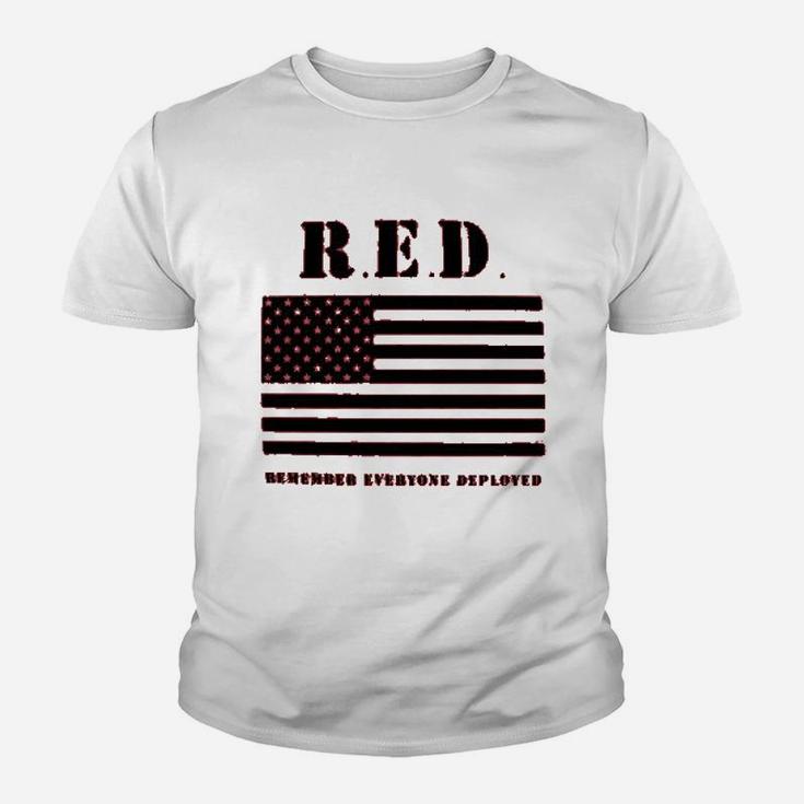 Remember Everyone Deployed Red Friday Flag Military Kid T-Shirt
