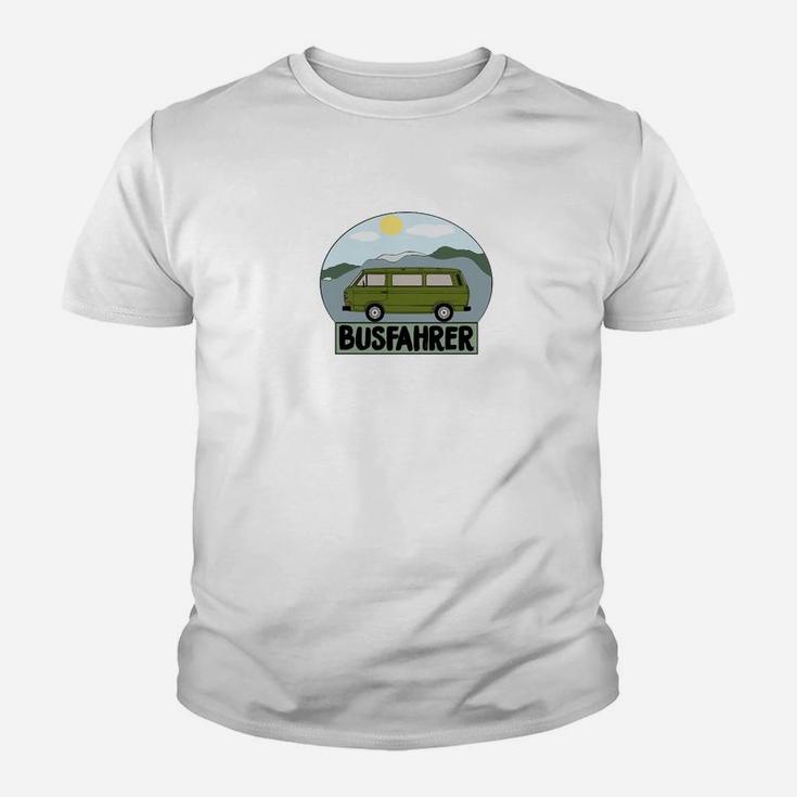 Retro Busfahrer Kinder Tshirt, Berufliches Design für Busfahrer