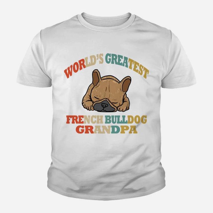 Retro Funny French Bulldog Grandpa Kid T-Shirt