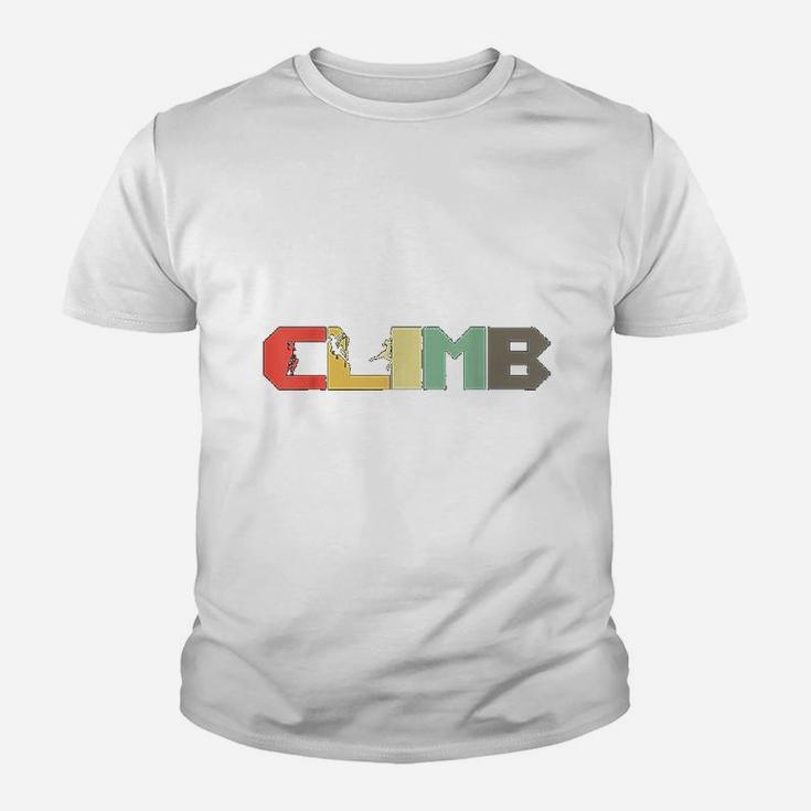 Retro Rock Climbing Gift I Vintage Climber Mountaineer Kid T-Shirt