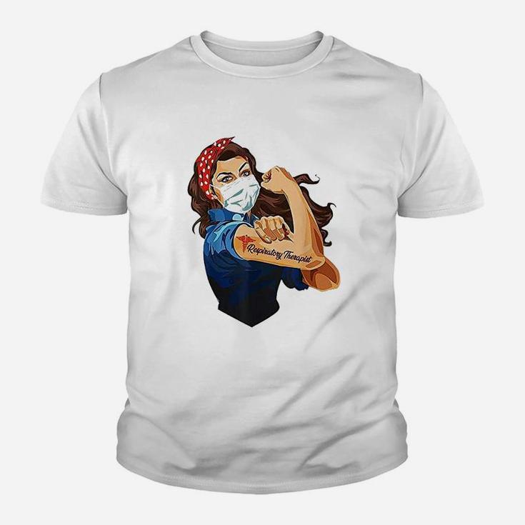 Rosie The Riveter Respiratory Therapist Woman Nurse Kid T-Shirt
