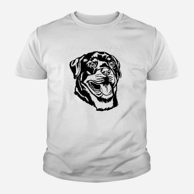Rottweiler Dog Face Graphic Kid T-Shirt