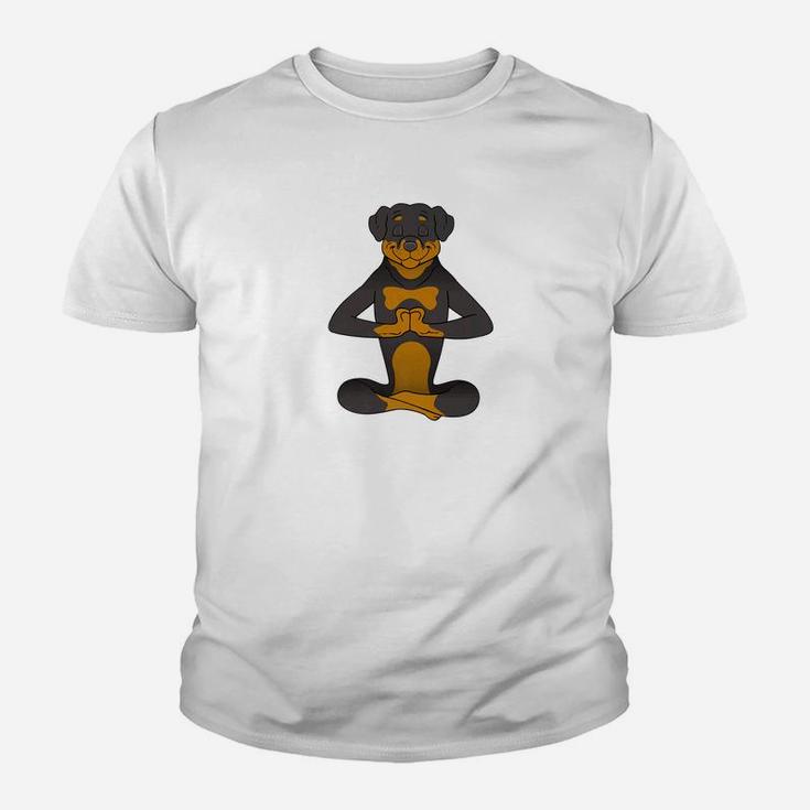 Rottweiler Yoga Namaste Funny Dog Gift Premium Kid T-Shirt