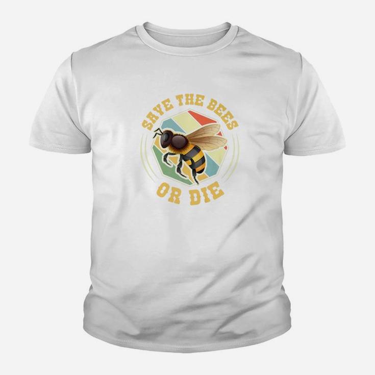 Save The Bees Vintage Retro Gift For Beekeeper Kid T-Shirt