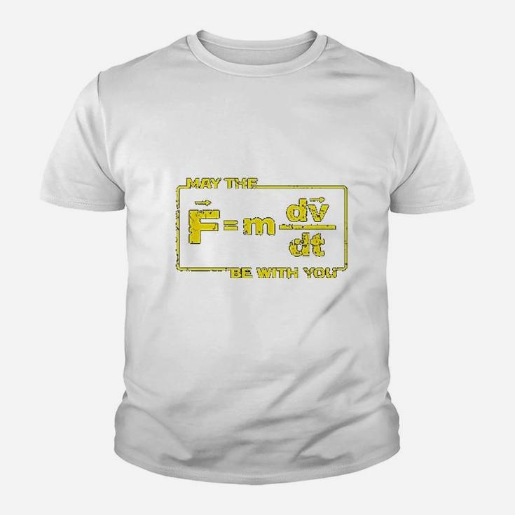 Science May The Force Star Equation Funny Space Physics Humor Wars Kid T-Shirt