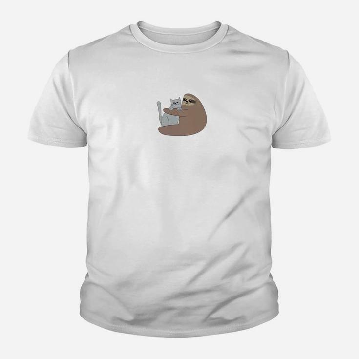 Sloth Hugging Ca Funny Cute Best Friend Gift Kid T-Shirt