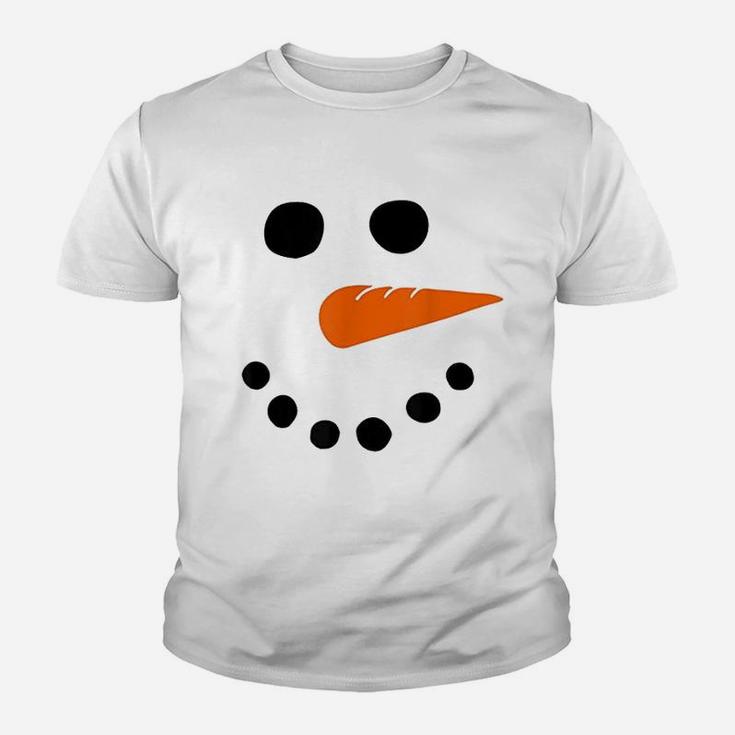 Snowman Face Carrot Nose Christmas Kid T-Shirt