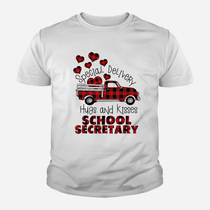 Special Delivery Hug And Kisses School Secretary Kid T-Shirt
