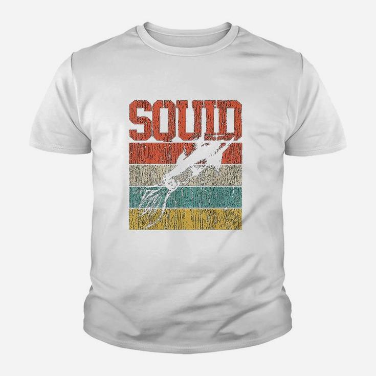Squid Retro Vintage Marine Biologist Kid T-Shirt