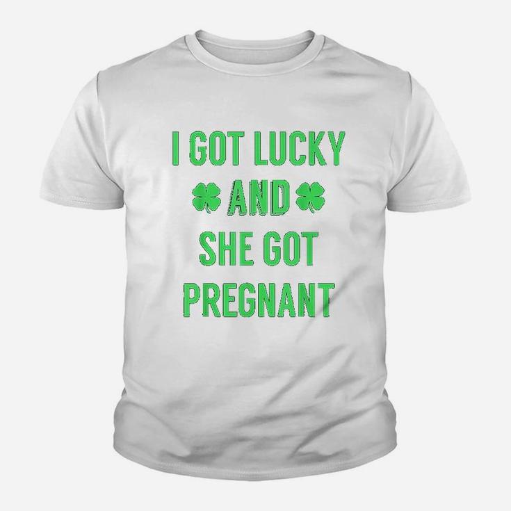 St Patricks Day Announcement For Dad To Be Kid T-Shirt