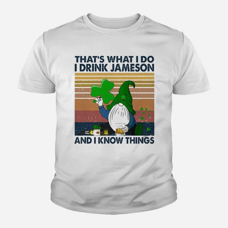 St Patricks Day Drink Jameson And Know Things Kid T-Shirt