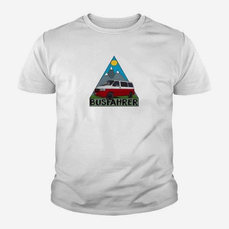 Stolzer Busfahrer Retro Kinder Tshirt, Vintage Bus Motiv