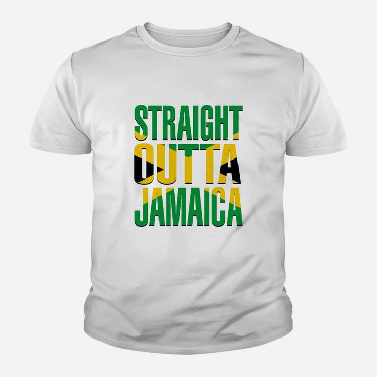 Straight Outta Jamaica Gift Flag Pride T-shirt Kid T-Shirt