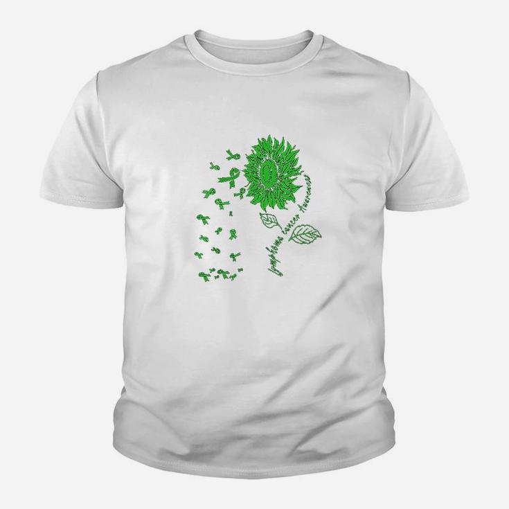 Sunflower Lymphoma Awareness Lime Green Ribbon Kid T-Shirt