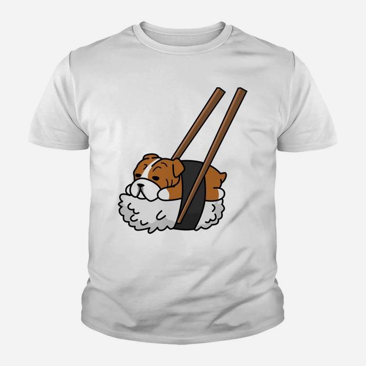 Sushi Bulldog Funny English Bulldog Kid T-Shirt